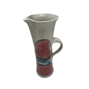 Studio Pottery Southwest Style Stoneware Pitcher Handcrafted Modernist Signed